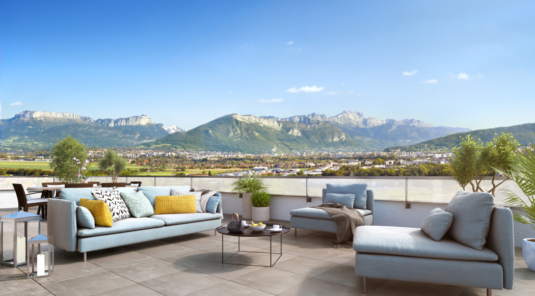 Grand Angle Les Terrasses - vue balcon